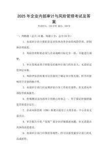 2025年企業(yè)內部審計與風險管理考試及答案