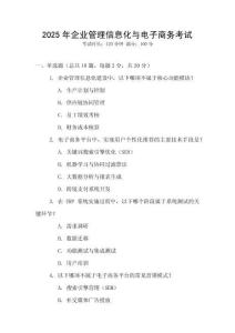 2025年企業(yè)管理信息化與電子商務考試