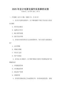 2025年會計電算化操作實務解析試卷