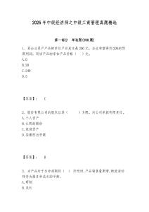 2025年中級(jí)經(jīng)濟(jì)師之中級(jí)工商管理真題精選附答案詳解（輕巧奪冠）