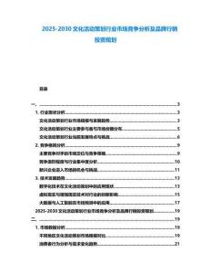 2025-2030文化活動(dòng)策劃行業(yè)市場(chǎng)競(jìng)爭(zhēng)分析及品牌行銷投資規(guī)劃