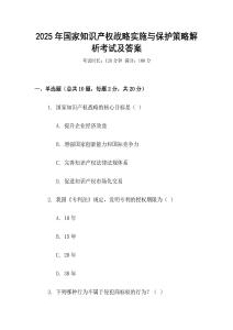 2025年國家知識(shí)產(chǎn)權(quán)戰(zhàn)略實(shí)施與保護(hù)策略解析考試及答案