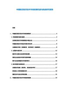 中國航空航天技術市場發展機遇與挑戰研究報告