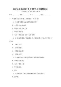 2025年高考歷史世界史與試題解析