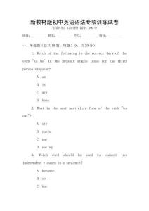 新教材版初中英语语法专项训练试卷