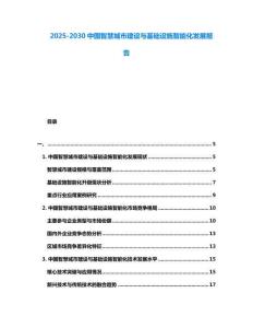 2025-2030中國智慧城市建設(shè)與基礎(chǔ)設(shè)施智能化發(fā)展報告