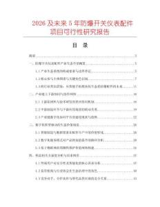 2026及未來5年防爆開關儀表配件項目可行性研究報告