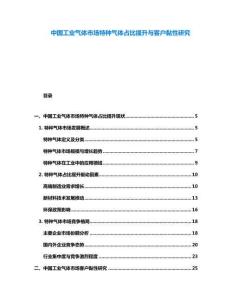 中國工業氣體市場特種氣體占比提升與客戶黏性研究