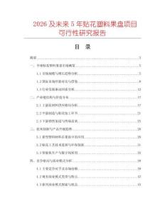 2026及未來5年貼花塑料果盤項目可行性研究報告