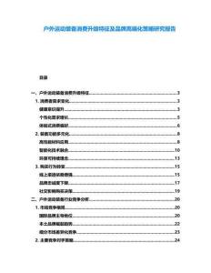 戶(hù)外運(yùn)動(dòng)裝備消費(fèi)升級(jí)特征及品牌高端化策略研究報(bào)告