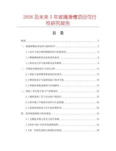 2026及未來5年玻璃滑槽項(xiàng)目可行性研究報(bào)告