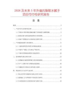 2026及未來5年外墻抗裂耐水膩子項目可行性研究報告