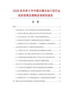 2026及未來5年中國元激光加工機行業(yè)投資前景及策略咨詢研究報告