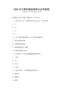 2026年計算機編程基礎與應用真題