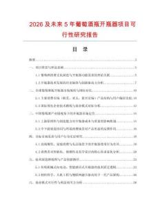 2026及未來5年葡萄酒瓶開瓶器項目可行性研究報告