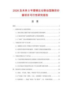 2026及未來5年塑鋼左右聯動型隱形紗窗項目可行性研究報告