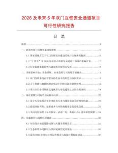 2026及未來5年雙門互鎖安全通道項目可行性研究報告
