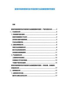 藍(lán)海市場(chǎng)探索搜尋及市場(chǎng)封鎖行業(yè)戰(zhàn)略管理研究報(bào)告