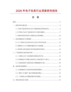 2026年電子玩具行業(yè)深度研究報(bào)告