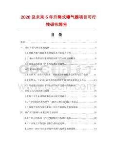 2026及未來5年升降式曝氣器項目可行性研究報告