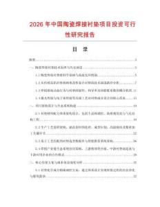 2026年中國(guó)陶瓷焊接襯墊項(xiàng)目投資可行性研究報(bào)告