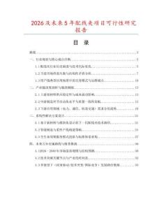 2026及未來(lái)5年配線夾項(xiàng)目可行性研究報(bào)告