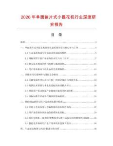 2026年單面撥片式小提花機(jī)行業(yè)深度研究報(bào)告
