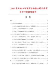 2026及未來5年液壓機(jī)頭復(fù)合擠出機(jī)項目可行性研究報告