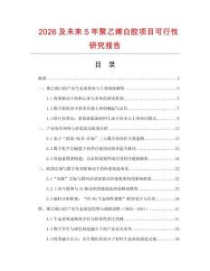 2026及未來5年聚乙烯白膠項目可行性研究報告