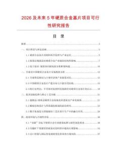 2026及未來5年硬質(zhì)合金基片項目可行性研究報告