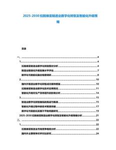 2025-2030拉脫維亞制造業(yè)數(shù)字化轉型及智能化升級策略