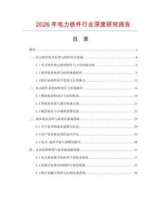 2026年电力铁件行业深度研究报告