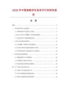 2026年中國拖鞋項目投資可行性研究報告