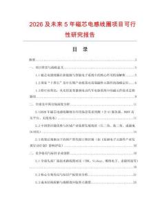 2026及未來5年磁芯電感線圈項目可行性研究報告
