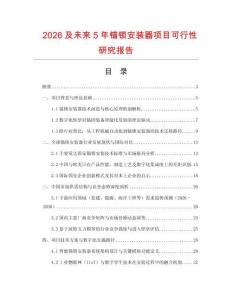 2026及未來5年錨鎖安裝器項目可行性研究報告