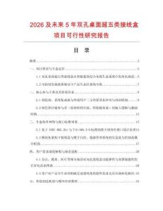 2026及未來5年雙孔桌面超五類接線盒項(xiàng)目可行性研究報(bào)告