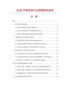 2026年郵資封行業(yè)深度研究報(bào)告
