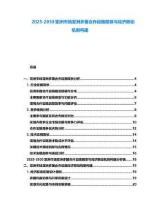2025-2030亞洲市場亞洲多國合作設(shè)施前景與經(jīng)濟(jì)聯(lián)動(dòng)機(jī)制構(gòu)建