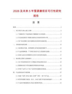 2026及未來5年雪源康項目可行性研究報告