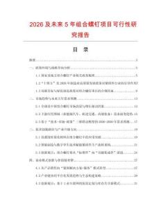 2026及未來5年組合螺釘項(xiàng)目可行性研究報(bào)告