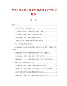 2026及未來5年爐襯板項目可行性研究報告