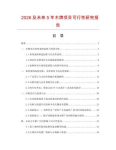 2026及未來5年木牌項目可行性研究報告