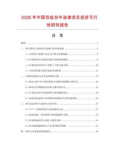2026年中國雙組份中涂漆項目投資可行性研究報告