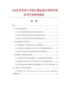 2026及未來5年胎兒臍血流分析軟件項目可行性研究報告