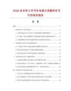 2026及未來5年汽車電源分流器項目可行性研究報告