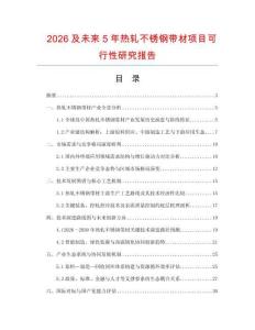 2026及未來5年熱軋不銹鋼帶材項(xiàng)目可行性研究報(bào)告