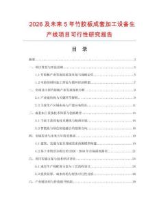 2026及未來5年竹膠板成套加工設(shè)備生產(chǎn)線項(xiàng)目可行性研究報(bào)告