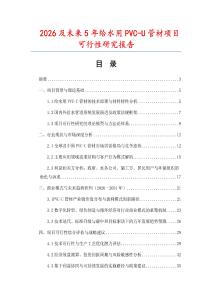 2026及未來5年給水用PVC-U管材項目可行性研究報告
