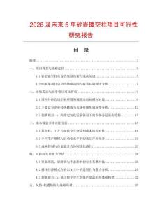 2026及未來(lái)5年砂巖鏤空柱項(xiàng)目可行性研究報(bào)告
