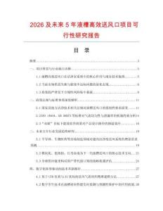 2026及未來5年液槽高效送風(fēng)口項(xiàng)目可行性研究報(bào)告